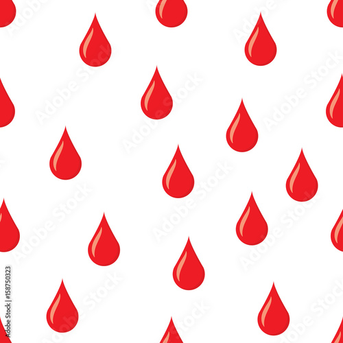 Drops of blood vector seamless pattern.
