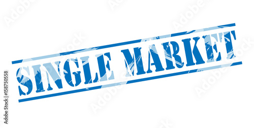 single market blue stamp on white background