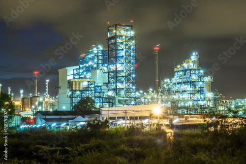 Refinery tower in petrochemical industrial plant with Twilight © Teppakorn