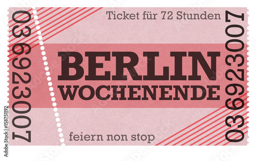 Canvas Print Berlin Ticket Reisegutschein Wochenende Vintage Design - Mail Einladung - Fun -