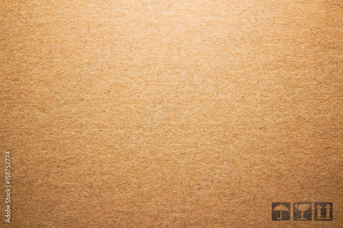 Symbol box Paper texture brown sheet background.