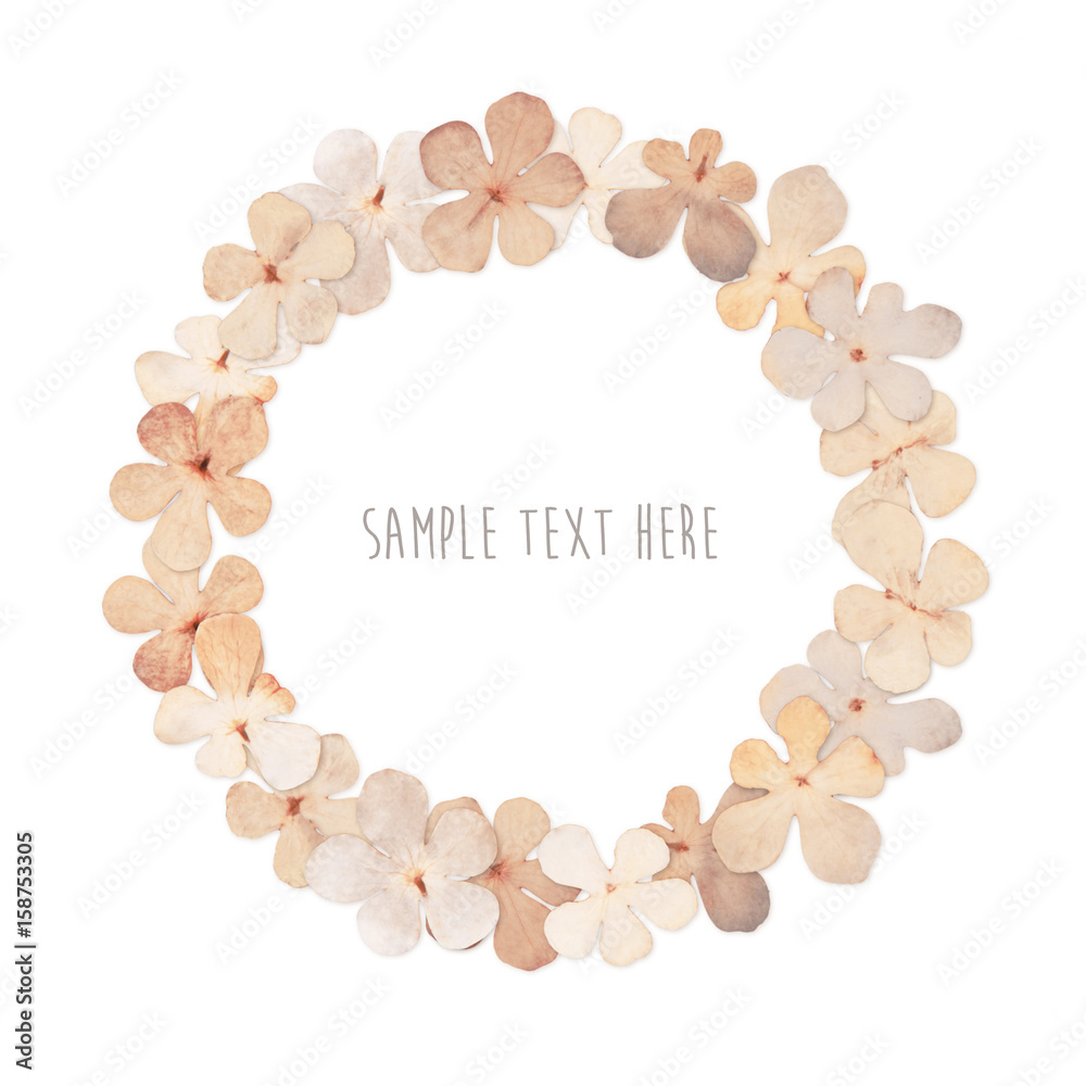 Pressed and dried pink flowers wreath Pressed and dried pink flowers wreath