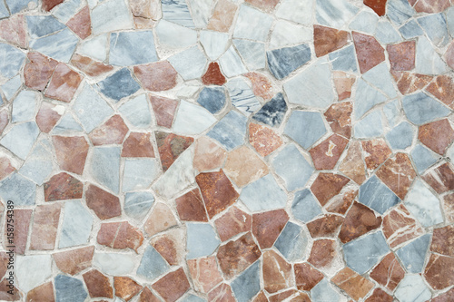 Mosaic made with colorful marble pieces