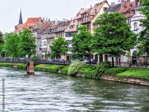 View of Strasbourg houses next to water photo