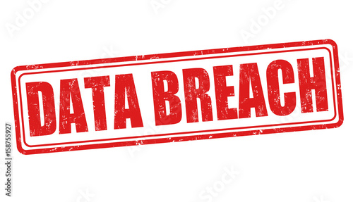 Data breach sign or stamp