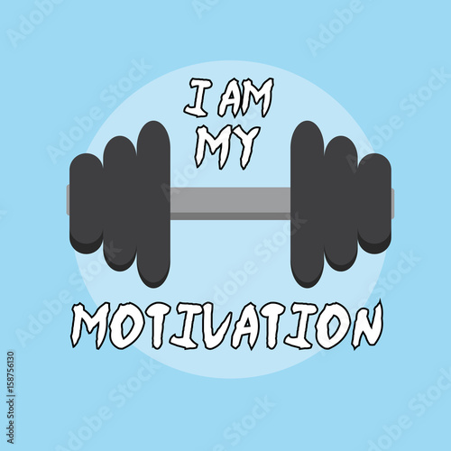 Motivation Flat Poster With Sign I Am My Motivation