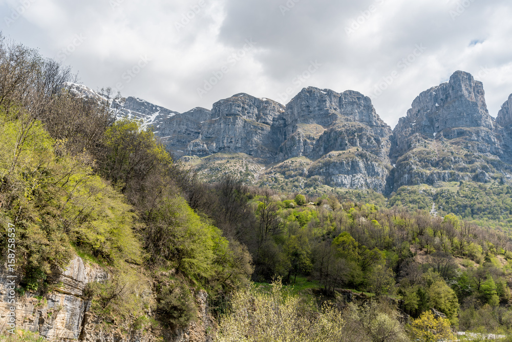 The summits of Timphi mountain or Astraka Towers in Zagori area, Northern Greece