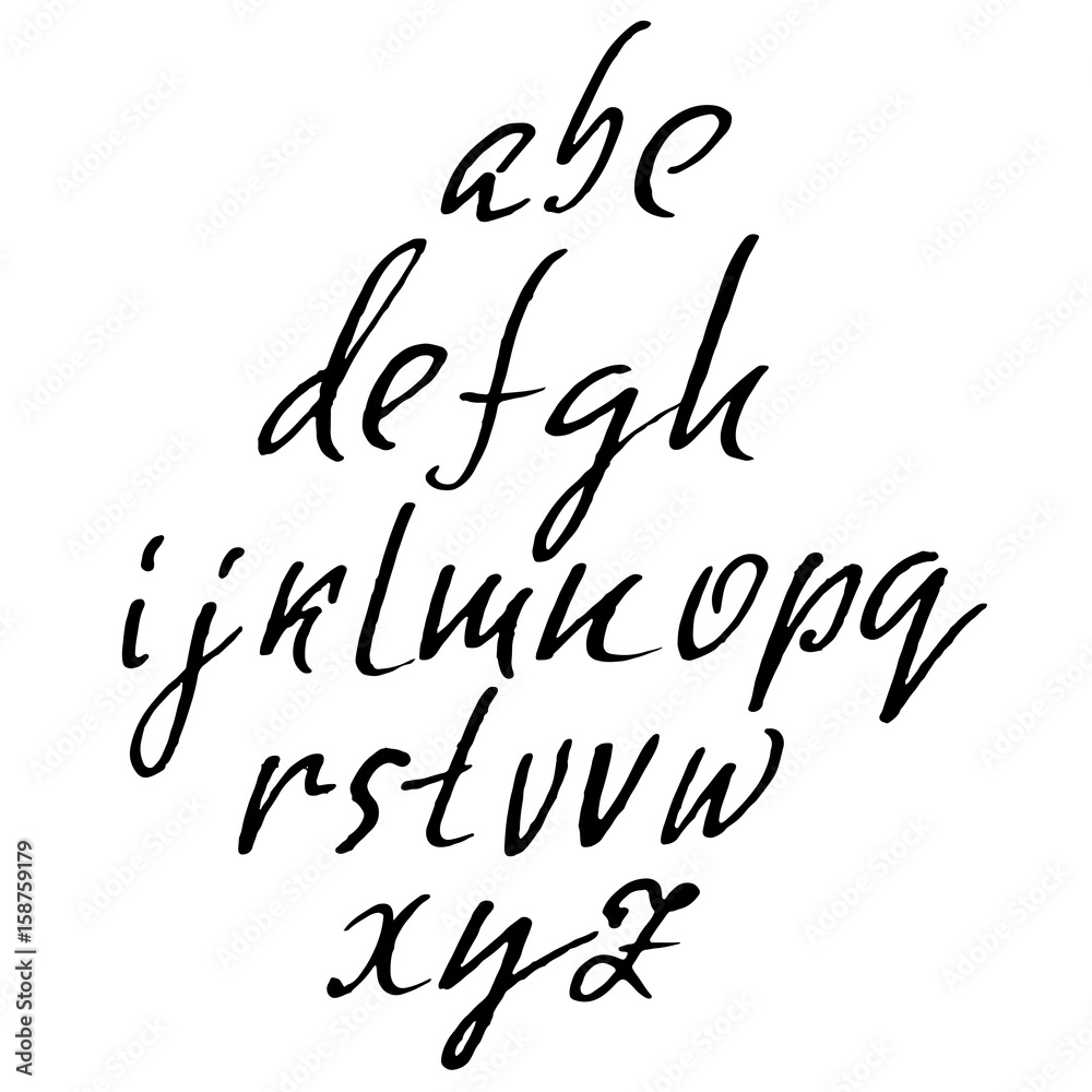 Hand drawn elegant calligraphy font. Modern brush lettering. Grunge style alphabet. Vector illustration. Hand drawn elegant calligraphy font. Modern brush lettering. Grunge style alphabet. Vector illustration.
