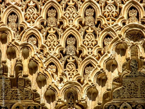 Facade detail  Alhambra  Granada  Andalucia  Spain  Europe
