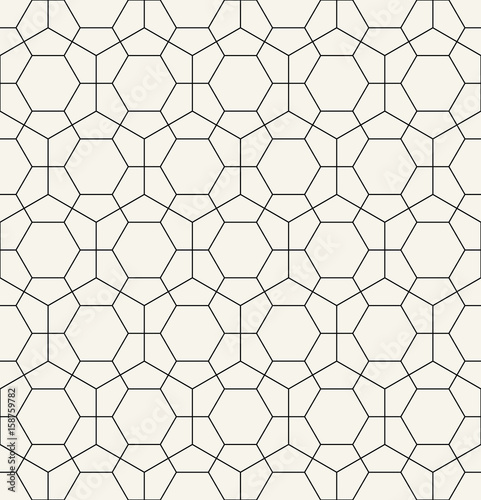 hexagon geometric line grid pattern vector background