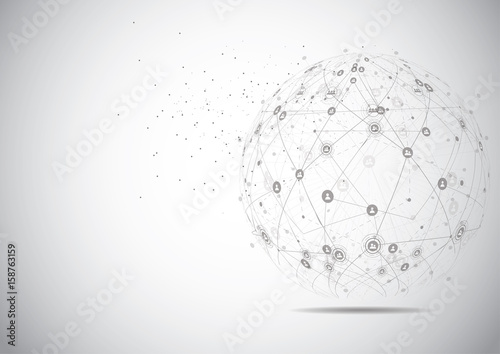 Global network connection. World map point and line composition concept of global business. Vector Illustration