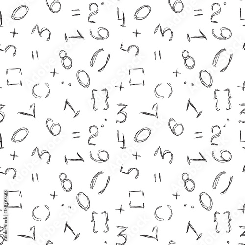 Numbers background. Seamless pattern. Vector.