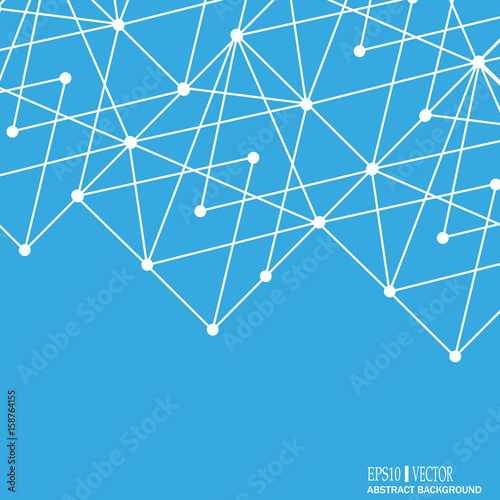 Structure molecule and communication node, neurons. Abstract science background. Vector illustration