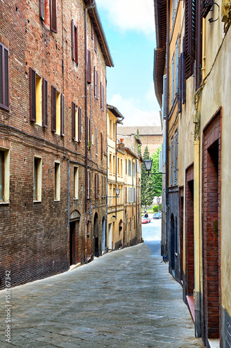 Street view of Siena  Italy
