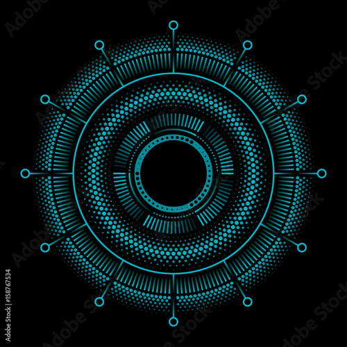 Futuristic head-up display on black background.
