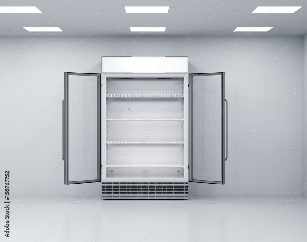 commercial fridge in empty room commercial fridge in empty room