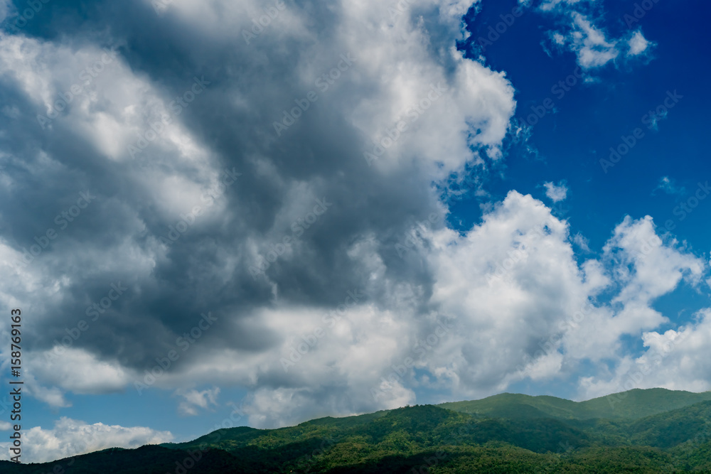 Mountain with white cloud on Blue sky Mountain with white cloud on Blue sky