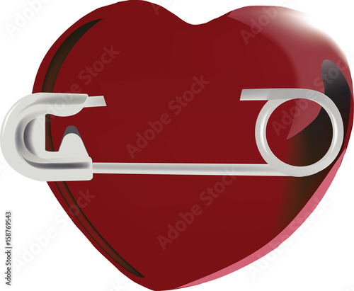 cuore chiuso con spilla  piercing