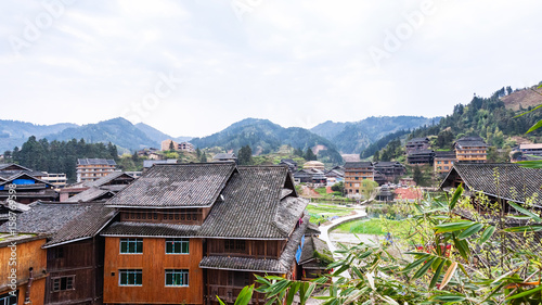 above view of cottages in Chengyang village photo