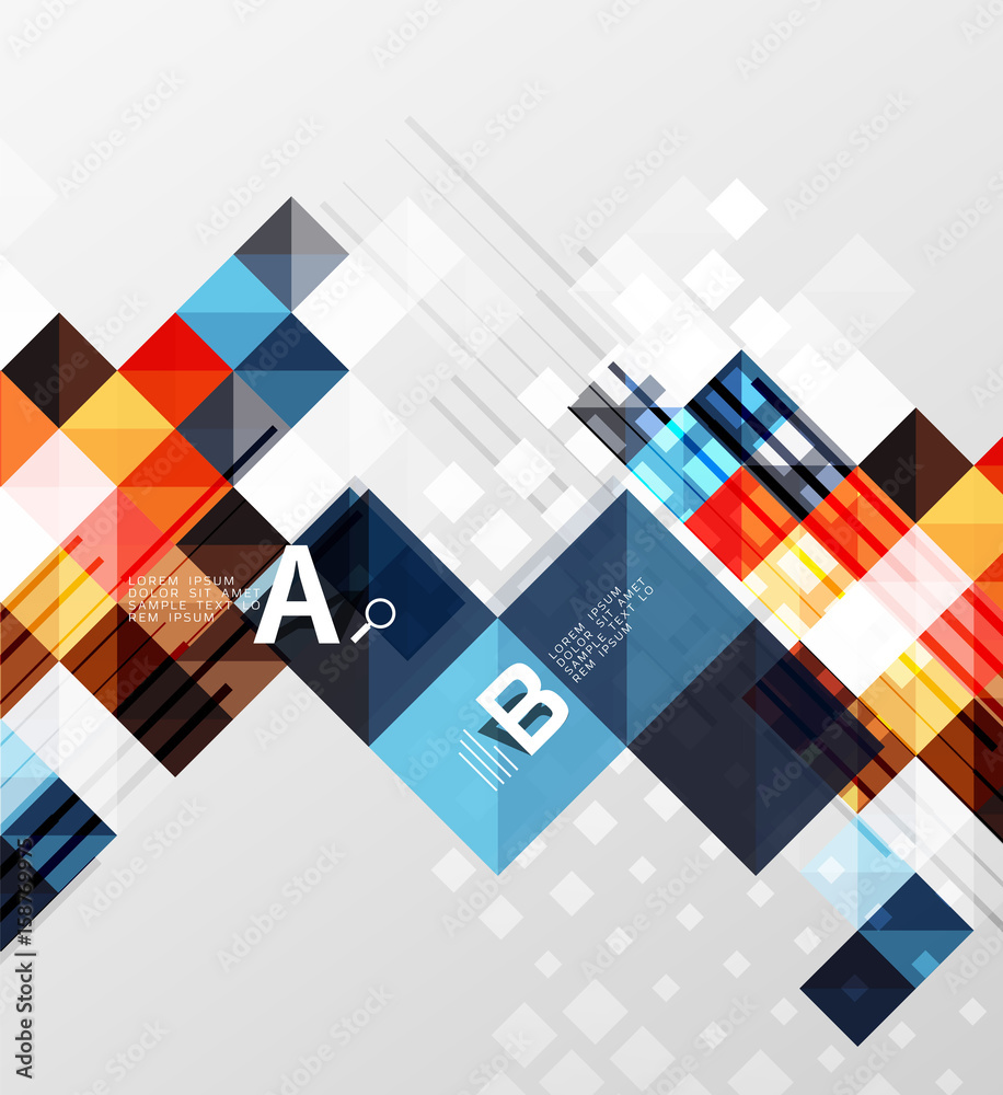 Vector square elements on gray abstract background with infographics Vector square elements on gray abstract background with infographics