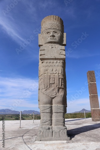 Toltec Warriors in Tula - Mesoamerican archaeological site, Mexico