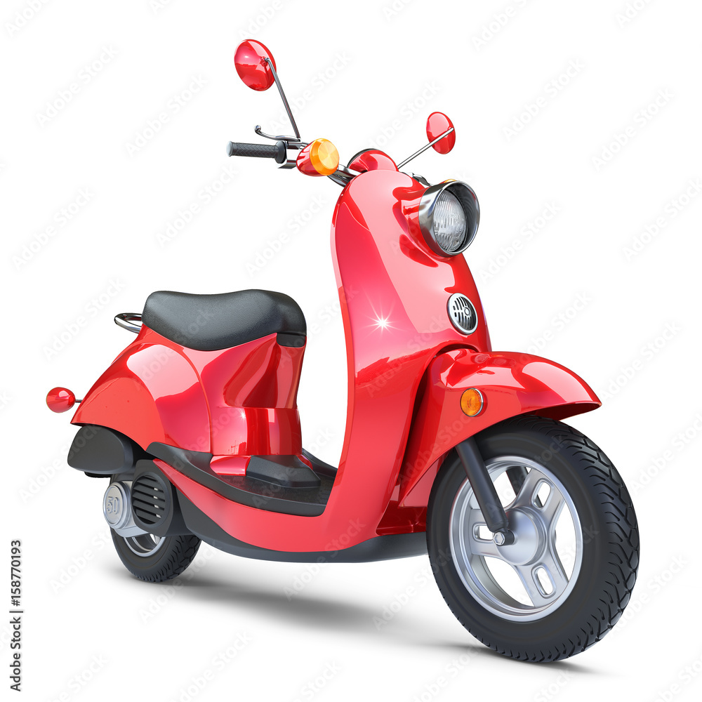 Red classic scooter Vespa