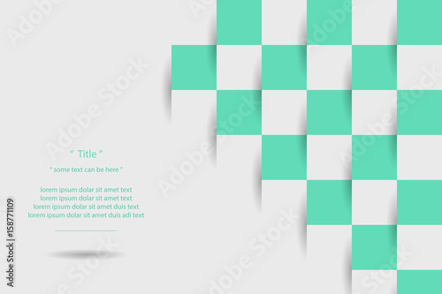 Green Blue geometric square with shadow texture. Vector background EPS10. Illustration of abstract texture with squares. Pattern design for banner, poster, flyer, cover, brochure.