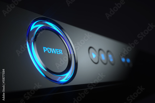 Power button on control panel Blue-ray player photo