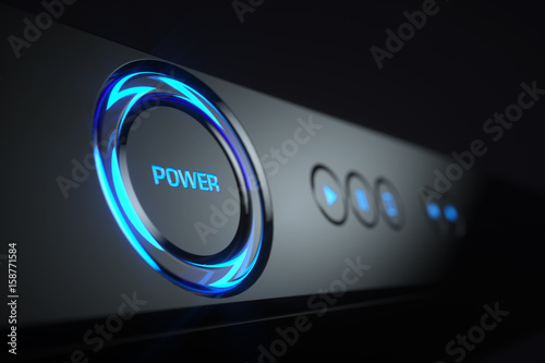 Power button on control panel Blue-ray player