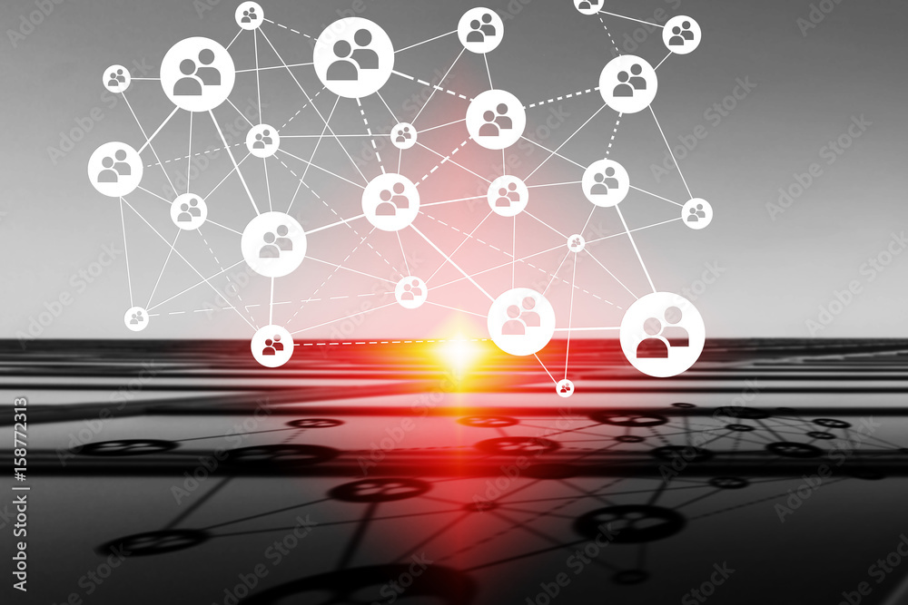 Obraz premium Social media network using modern technology