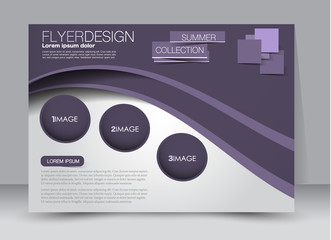 Leinwandbilder Aubergine Flyer, brochure, billboard template design landscape orientation for education, presentation, website. Purple color. Editable vector illustration.  © Natalie Adams