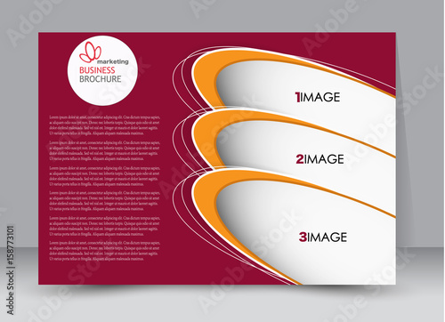 Flyer, brochure, billboard template design landscape orientation for education, presentation, website. Red and orange color. Editable vector illustration.
