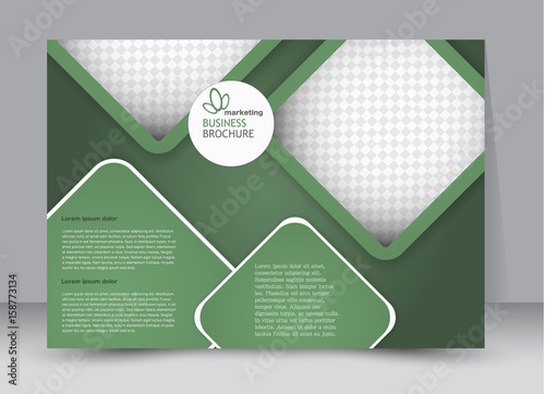 Flyer, brochure, billboard template design landscape orientation for education, presentation, website. Green color. Editable vector illustration.