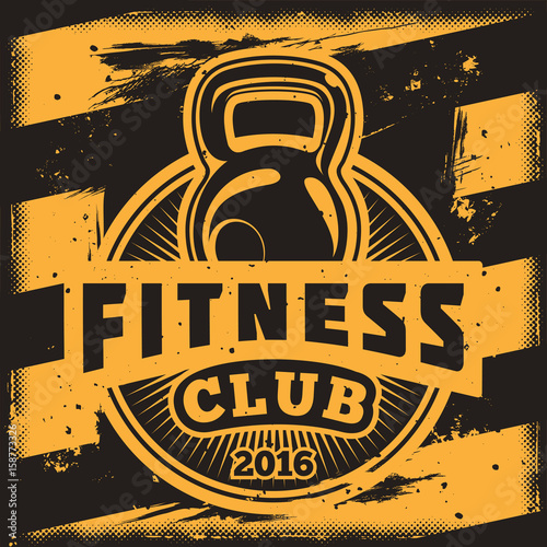 Vector conceptual motivational poster for a fitness center, club in the grunge style. Excellent advertisement for the gym