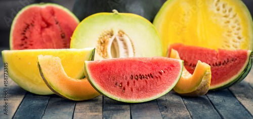 фотографія Fresh watermelons and melons