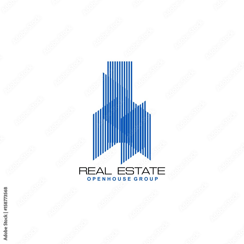 Real Estate logo design template. Corporate branding identity.