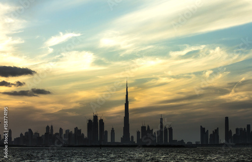 Dubai skyline at Sunset