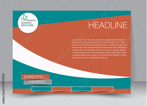 Flyer, brochure, billboard template design landscape orientation for education, presentation, website. Green and red color. Editable vector illustration.