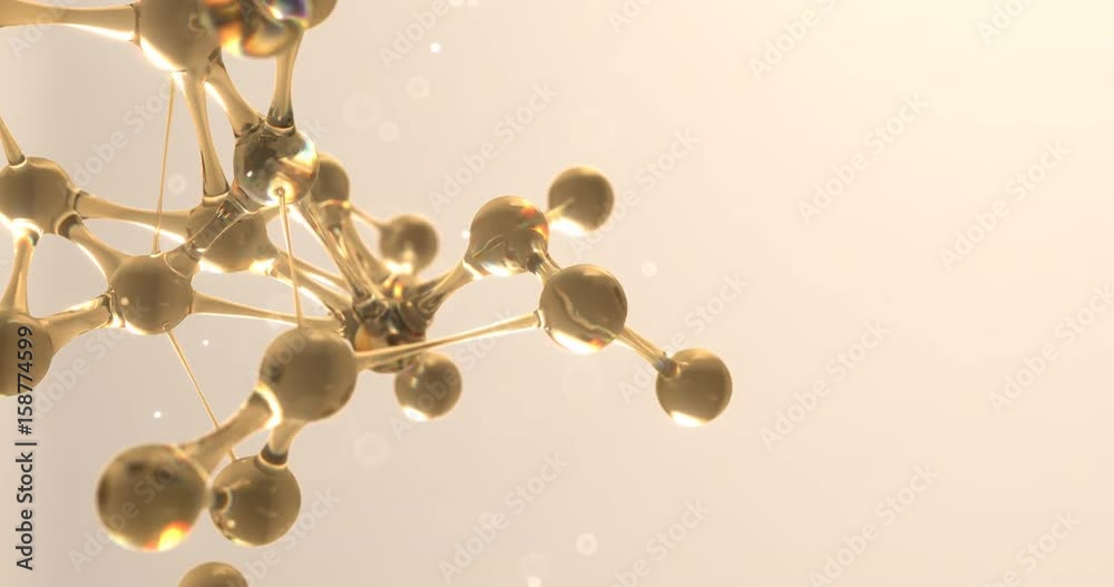 Molecule or atom nano research chemical concept. seamless Loop animation 8k 4k UHD
