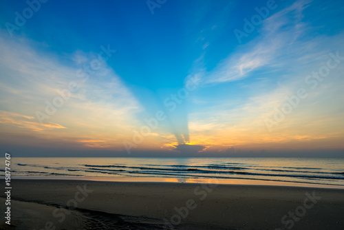 Sunrise on the sea beach