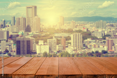 blurred background of  The city of Osaka, in the Kansai region a © Have a nice day 