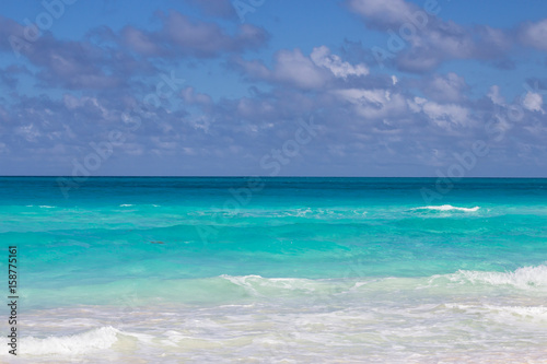 Beautiful turquoise ocean of the Caribbean