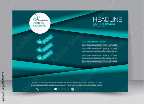 Flyer, brochure, billboard template design landscape orientation for education, presentation, website. Blue color. Editable vector illustration.