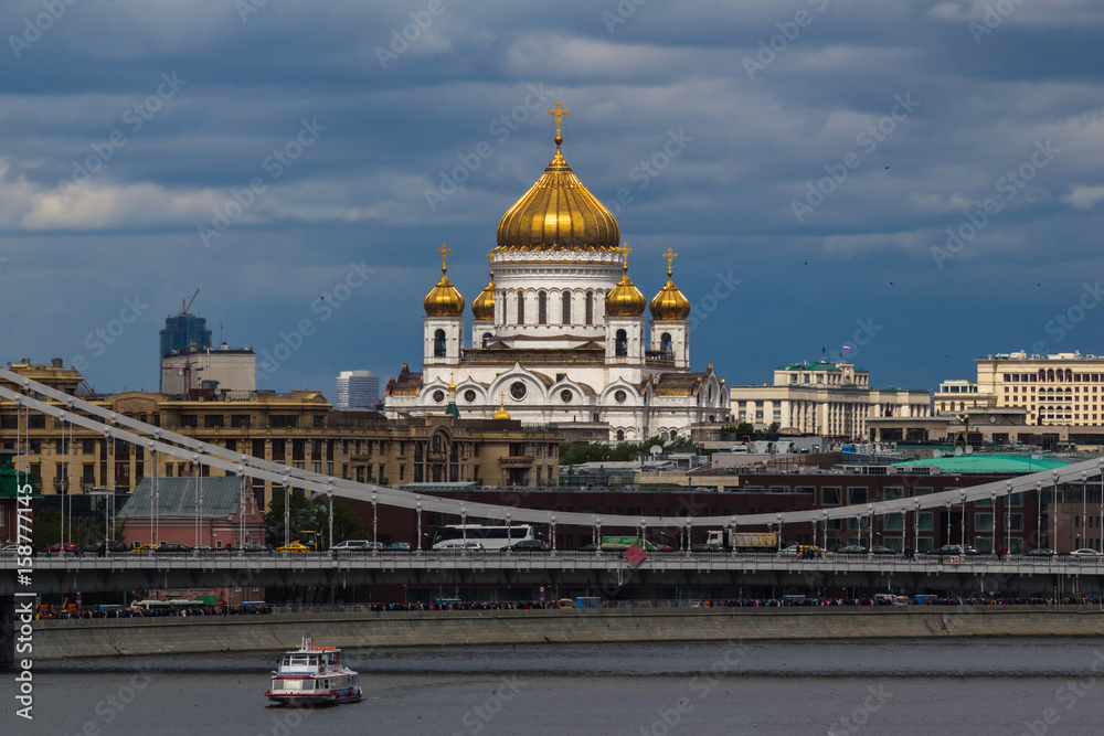 View of the Temple of Christ the Savior in Moscow.