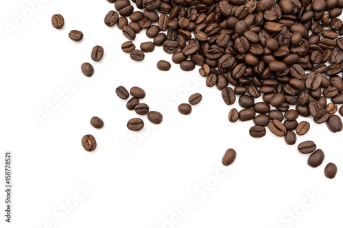 Coffee beans isolated on white background.