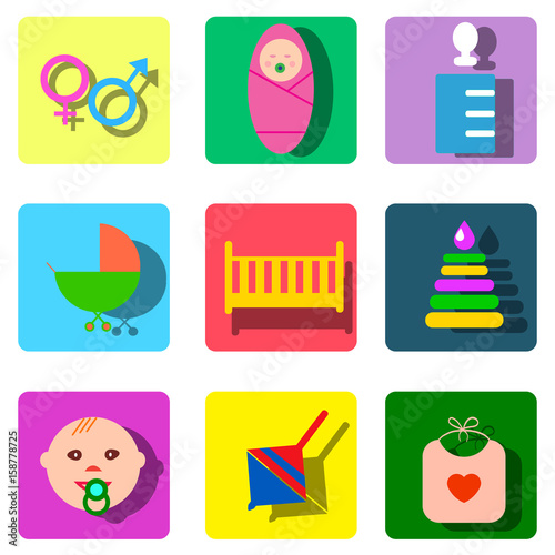 Perfect detailed baby icons made in vector