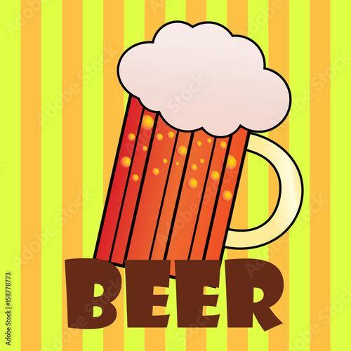 Handdrawin lettering for beer house with mug of craft beer. Brewery poster. Vector illustration - isolated and easy to use.