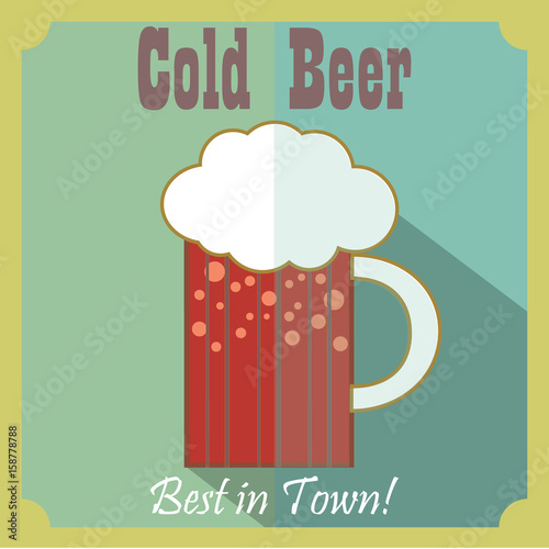 Handdrawin lettering for beer house with mug of craft beer. Brewery poster. Vector illustration - isolated and easy to use.