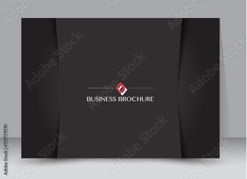 Flyer, brochure, billboard template design landscape orientation for education, presentation, website. Black and red color. Editable vector illustration.