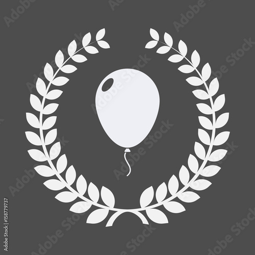 Isolated laurel wreath with a balloon